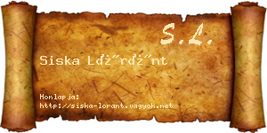 Siska Lóránt névjegykártya