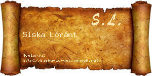 Siska Lóránt névjegykártya
