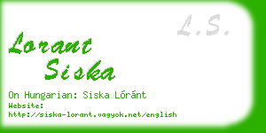 lorant siska business card
