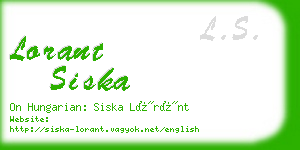 lorant siska business card